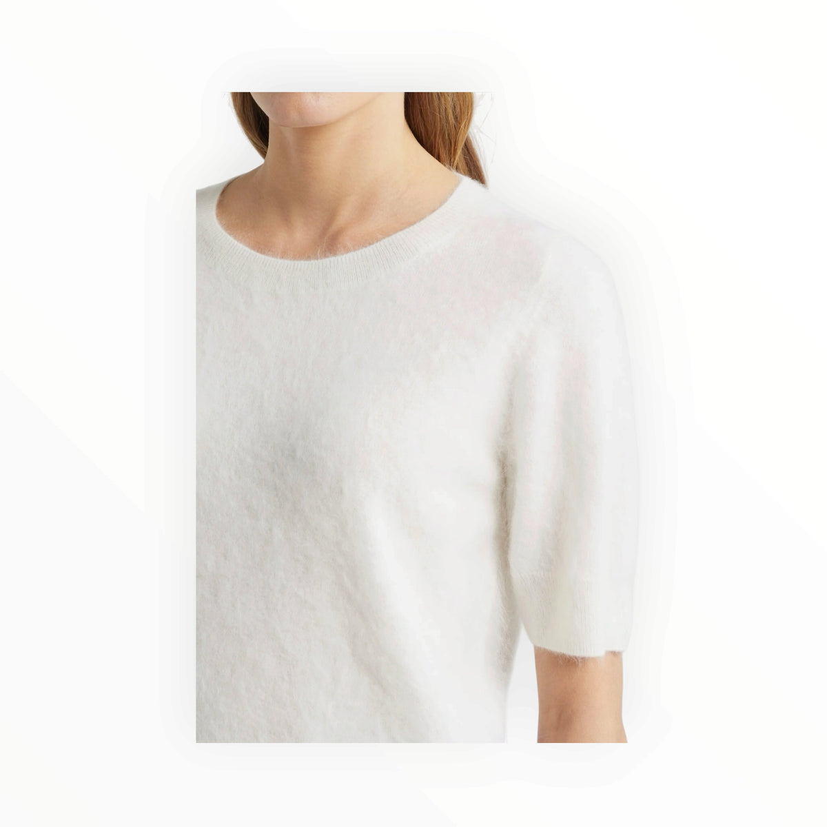 Margaret O'Leary Brushed Cashmere Tee - Chalk