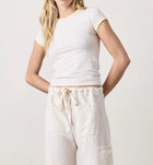 NSF Bodhi Slub Jersey Ringer Baby Tee - Ivory/Lemonade