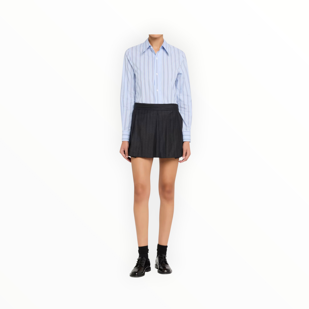 WE-AR4 The Rebel Striped Wool Shirt - Blue Stripe