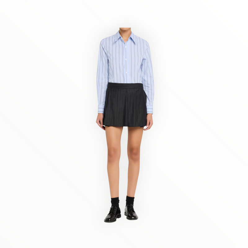 WE-AR4 The Rebel Striped Wool Shirt - Blue Stripe