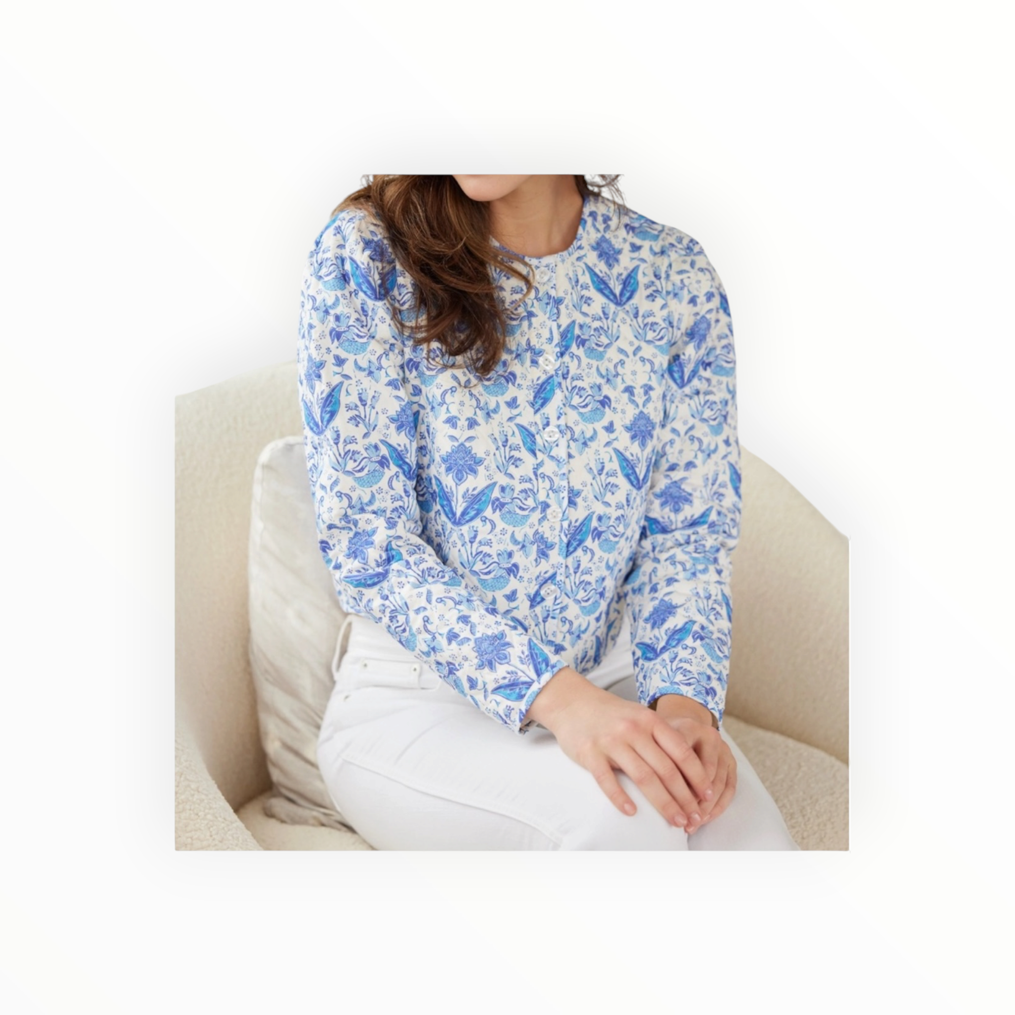 Sail To Sable Batik Print Reversible Button Front Jacket