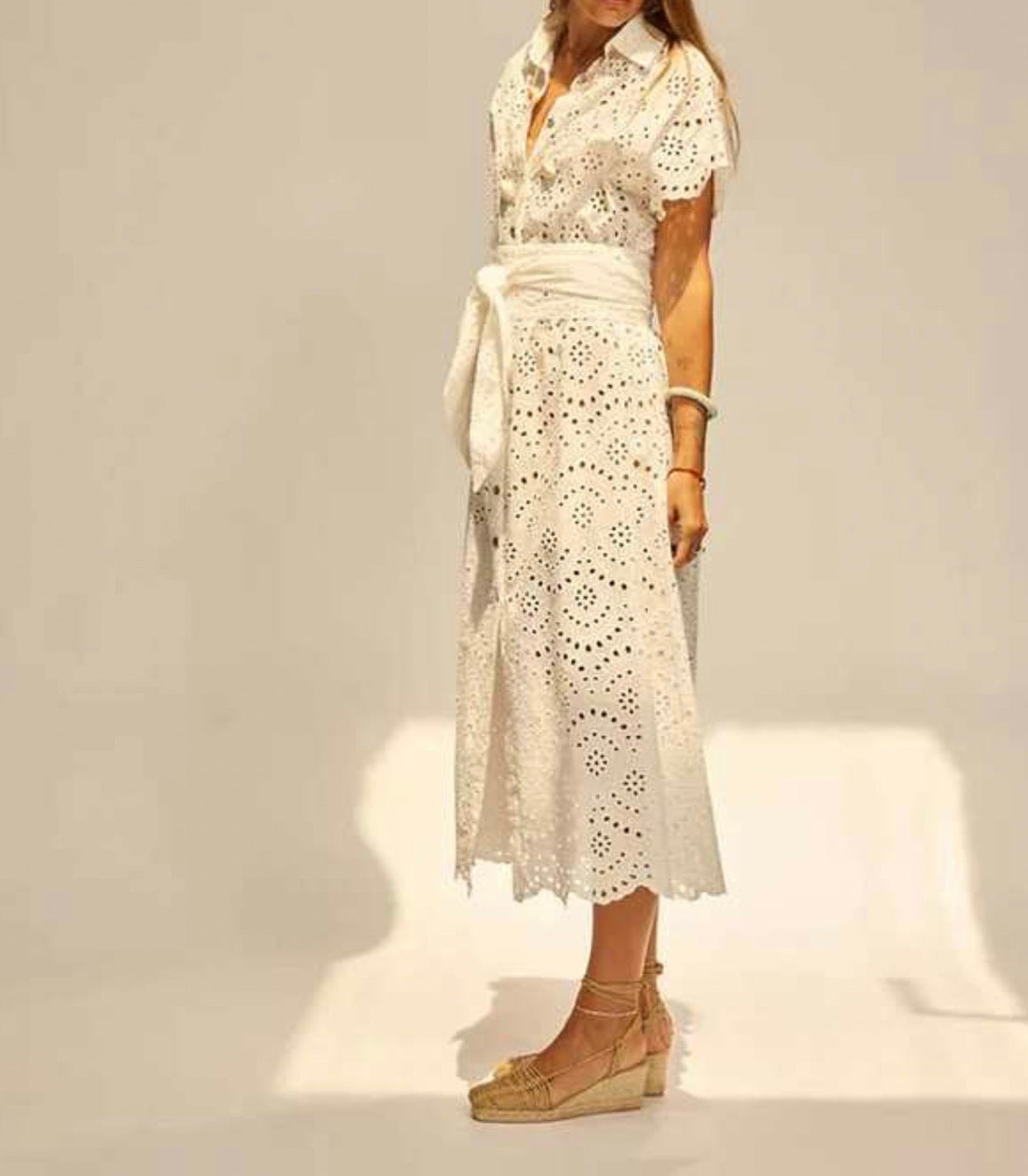 Natalie Martin Harper Dress - Embroidered Salt