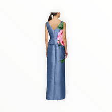 Kay Unger Luciana Column Gown - Pearl Blue Multi