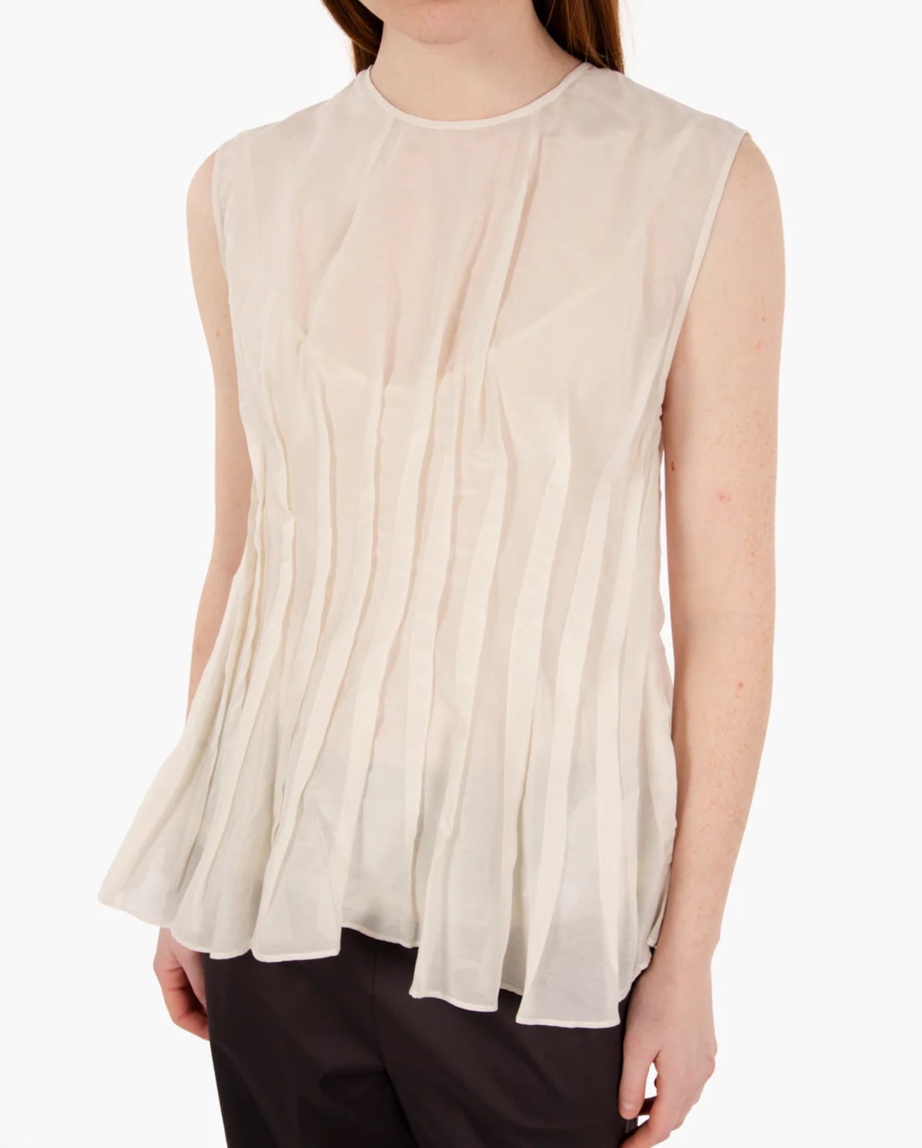 Liviana Conti Ivonne Pleated Cotton Silk Top - Betholl