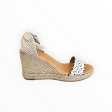 Pinaz Laser Cut Wedge Espadrille - White