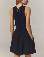 Stateside Linen Bubble Hem Dress - New Navy