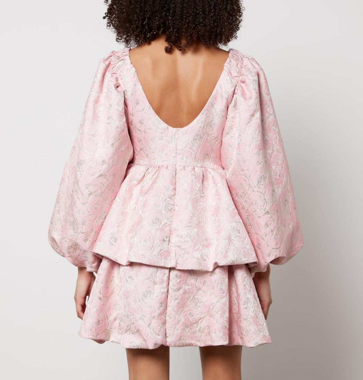 Sister Jane Watercolour Jacquard Mini Dress - Cherry Blossom Pink