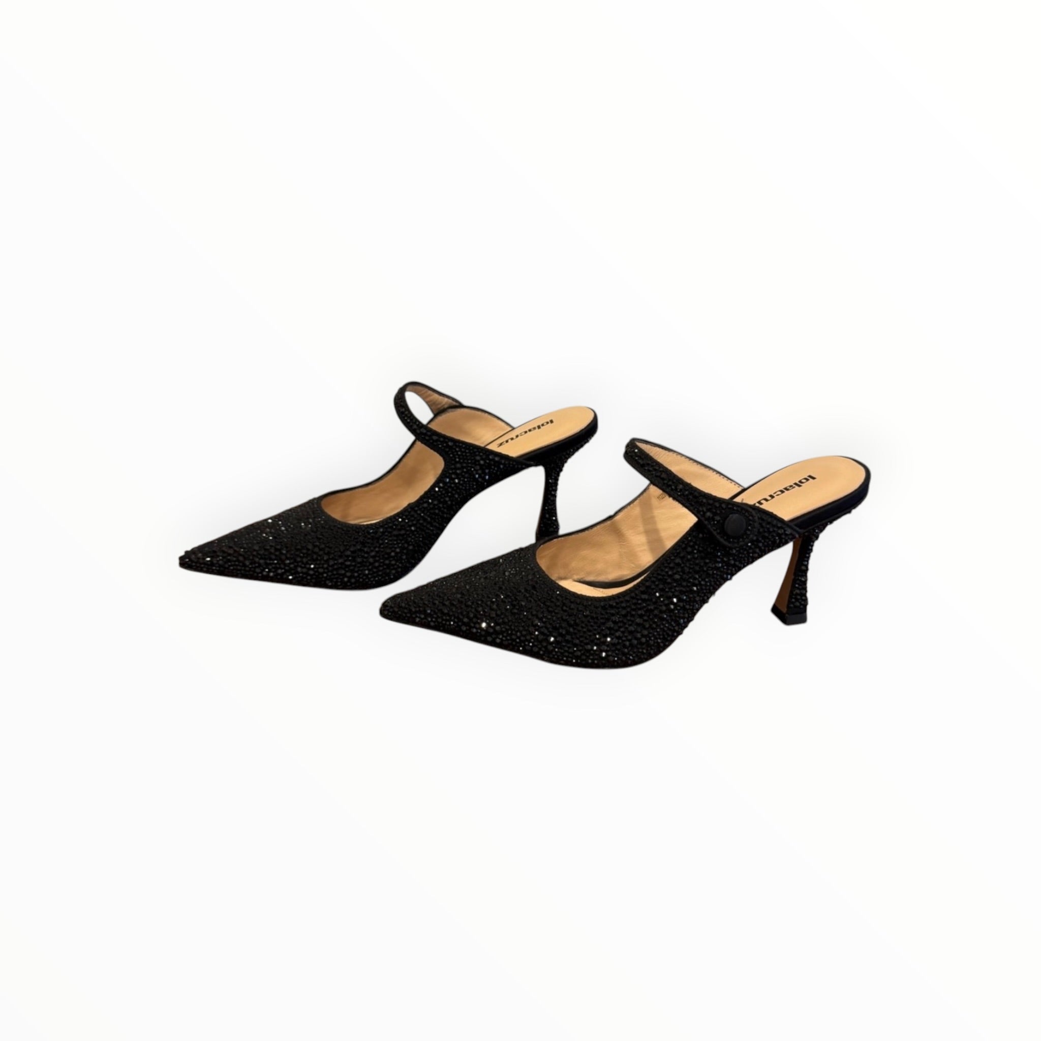 Lola Cruz Opera Crystal Embellished Pump - Black