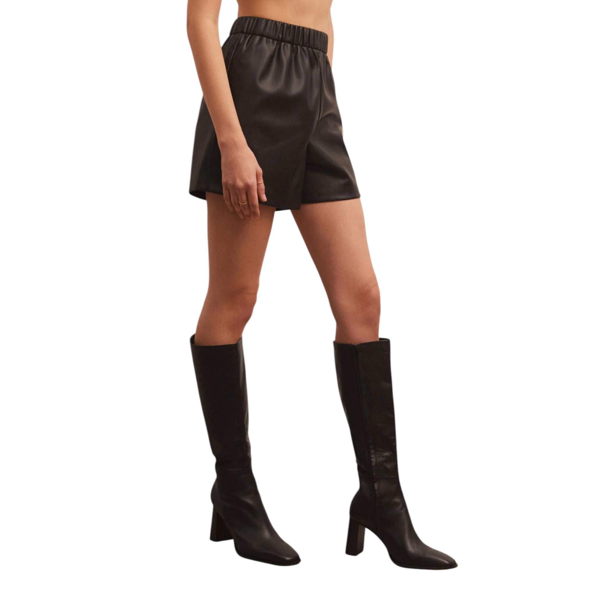 Z Supply Tia Faux Leather Short - Black
