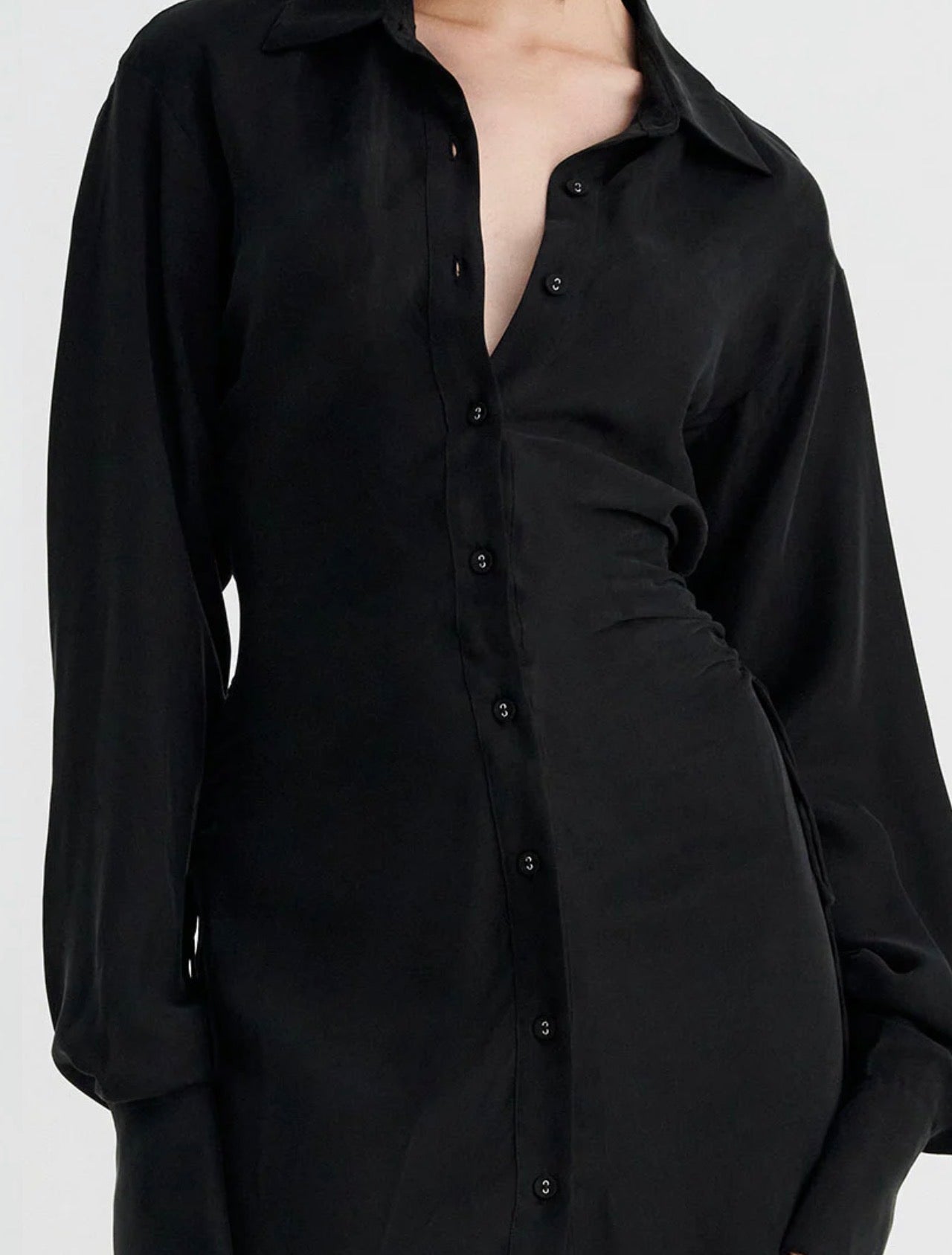 SUBOO Halley Maxi Shirt Dress - Black