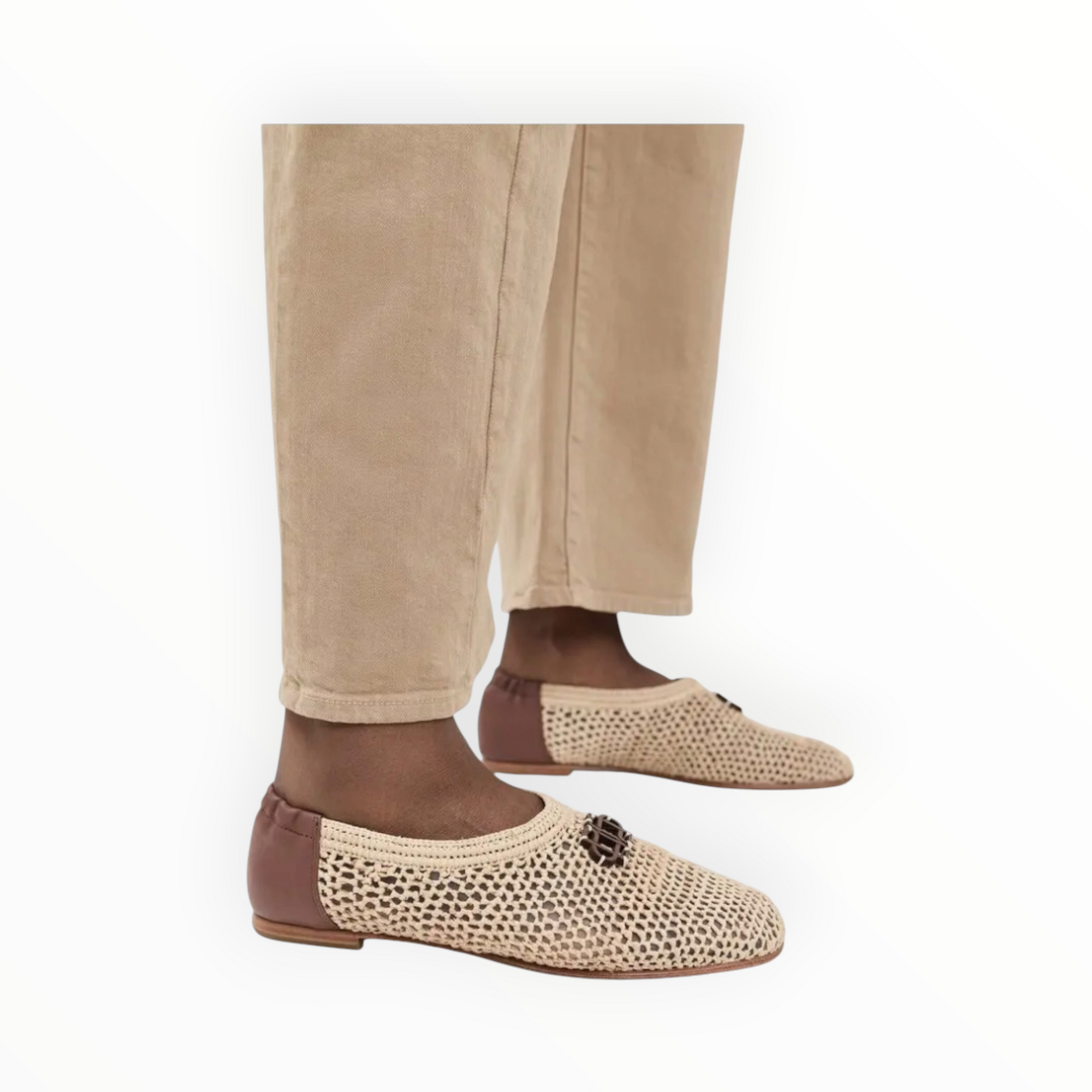 SIMKHAI Eden Raffia Ballet Flats - Natural