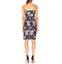 Michelle Mason Asymmetrical Dress - Midnight/Rose