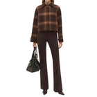 SIMKHAI Colby Wool Jacket - Chocolate Plaid