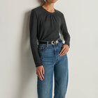 Nation Ltd Alejandra Long Sleeve Tee - Heather Charcoal