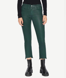 Frame Le High Straight Raw Stagger Coated Jean - Pine