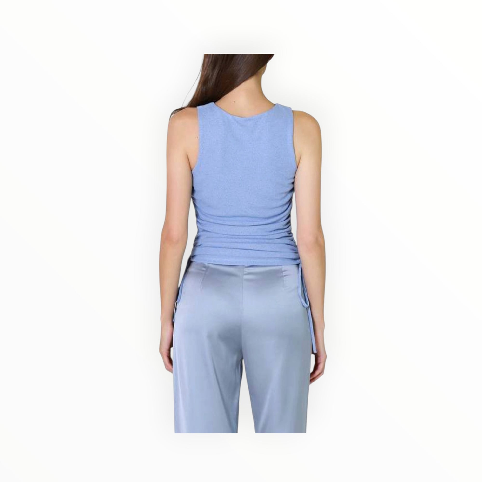 CRESCENT Valentina Ruched Top - Light Blue