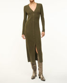 STAUD Shoko Cashmere Sweater Dress - Olive