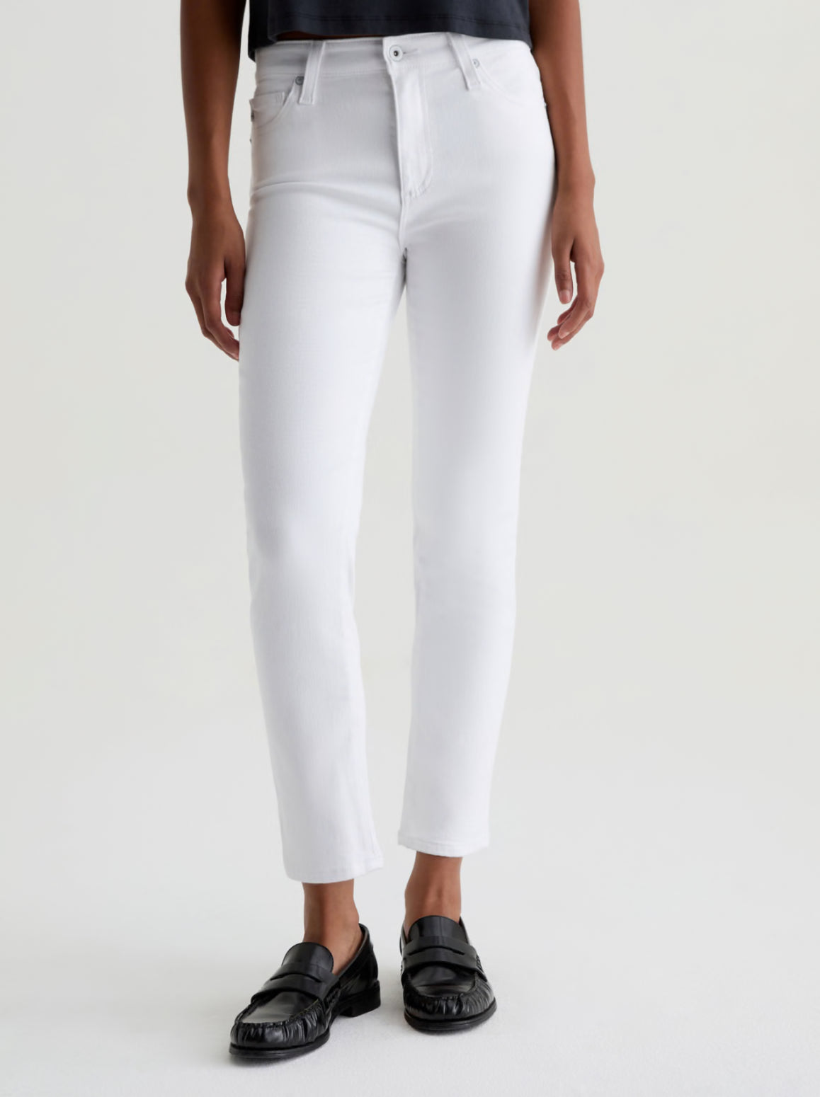 AG Jeans Mari Crop Mid Rise Slim Straight - Gallery White