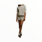 perfectwhitetee Bennie French Terry Short - Navy Stripe