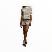 perfectwhitetee Bennie French Terry Short - Navy Stripe