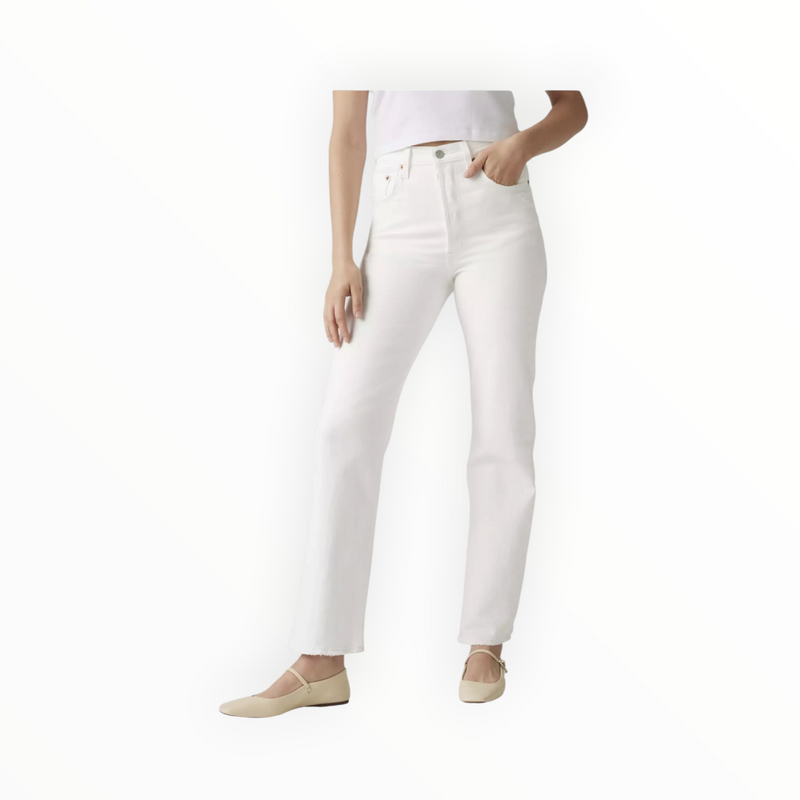 Levi’s Ribcage Straight Ankle Jeans - Cloud Over - White