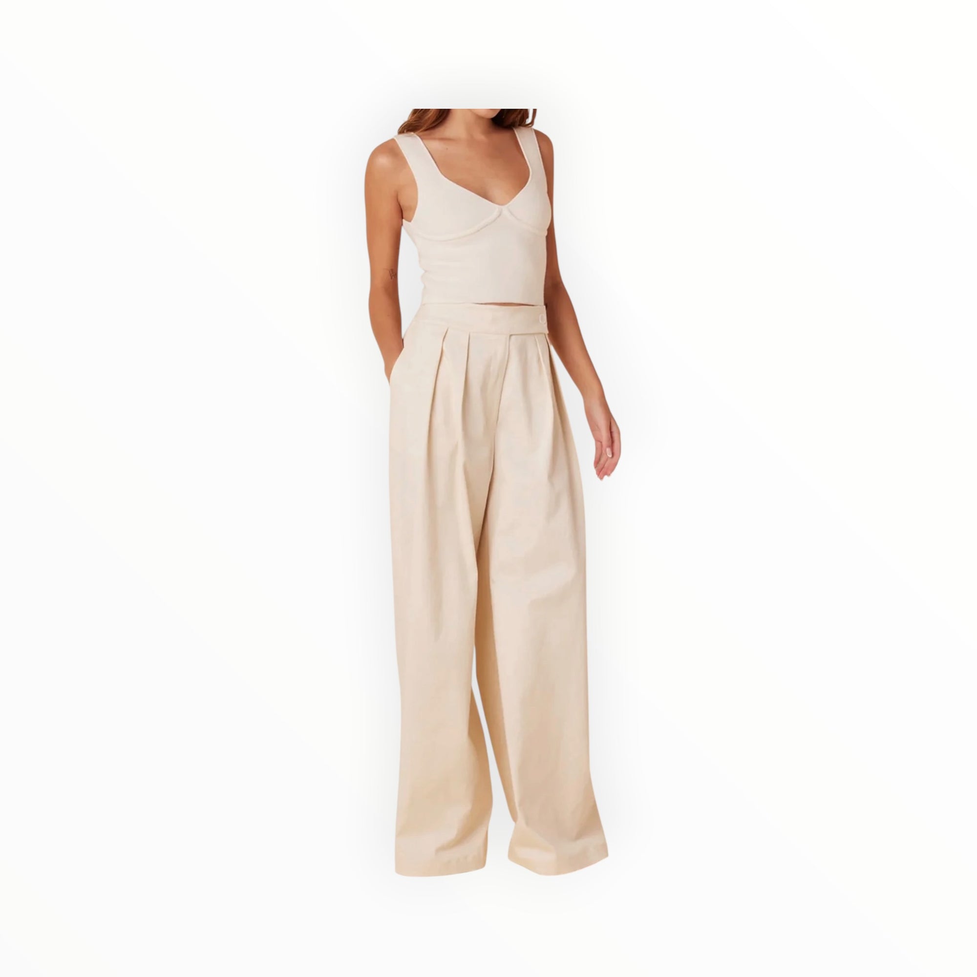 SABLYN Brooklyn Twill Pant - Gardenia
