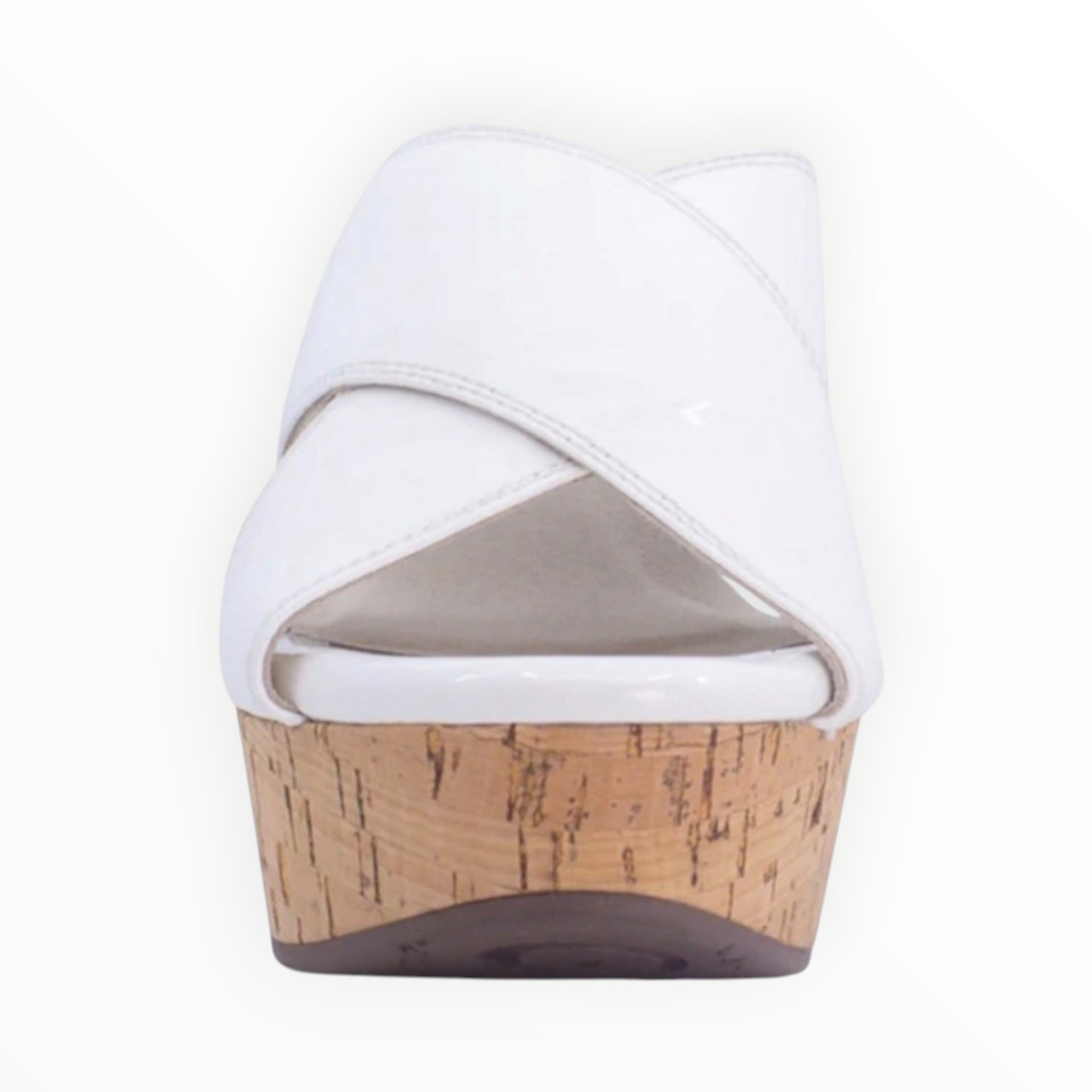 Chocolate Blu Winner Wedge - Patent White