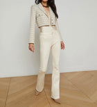 L'Agence Maura Cropped Jacket - Ecru/Gold