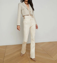 L'Agence Maura Cropped Jacket - Ecru/Gold