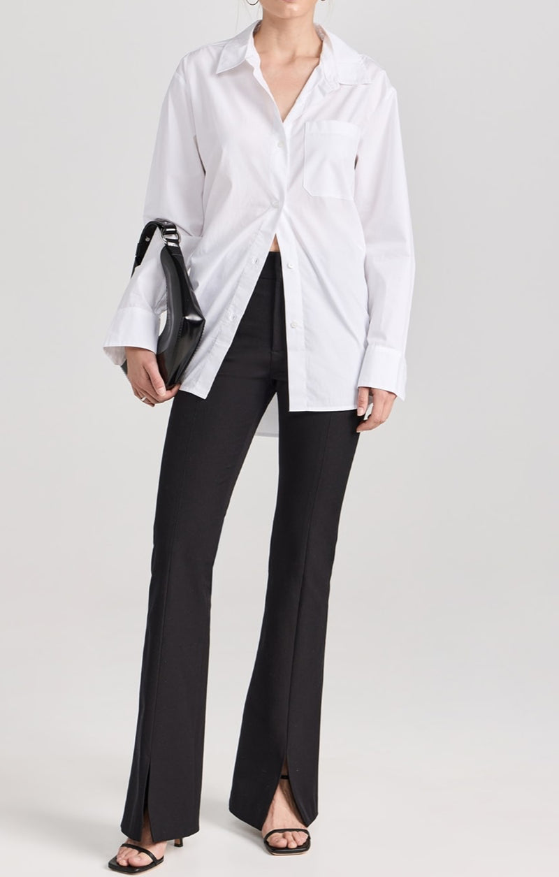 Frame Le High Flare Split Front Trousers - Noir