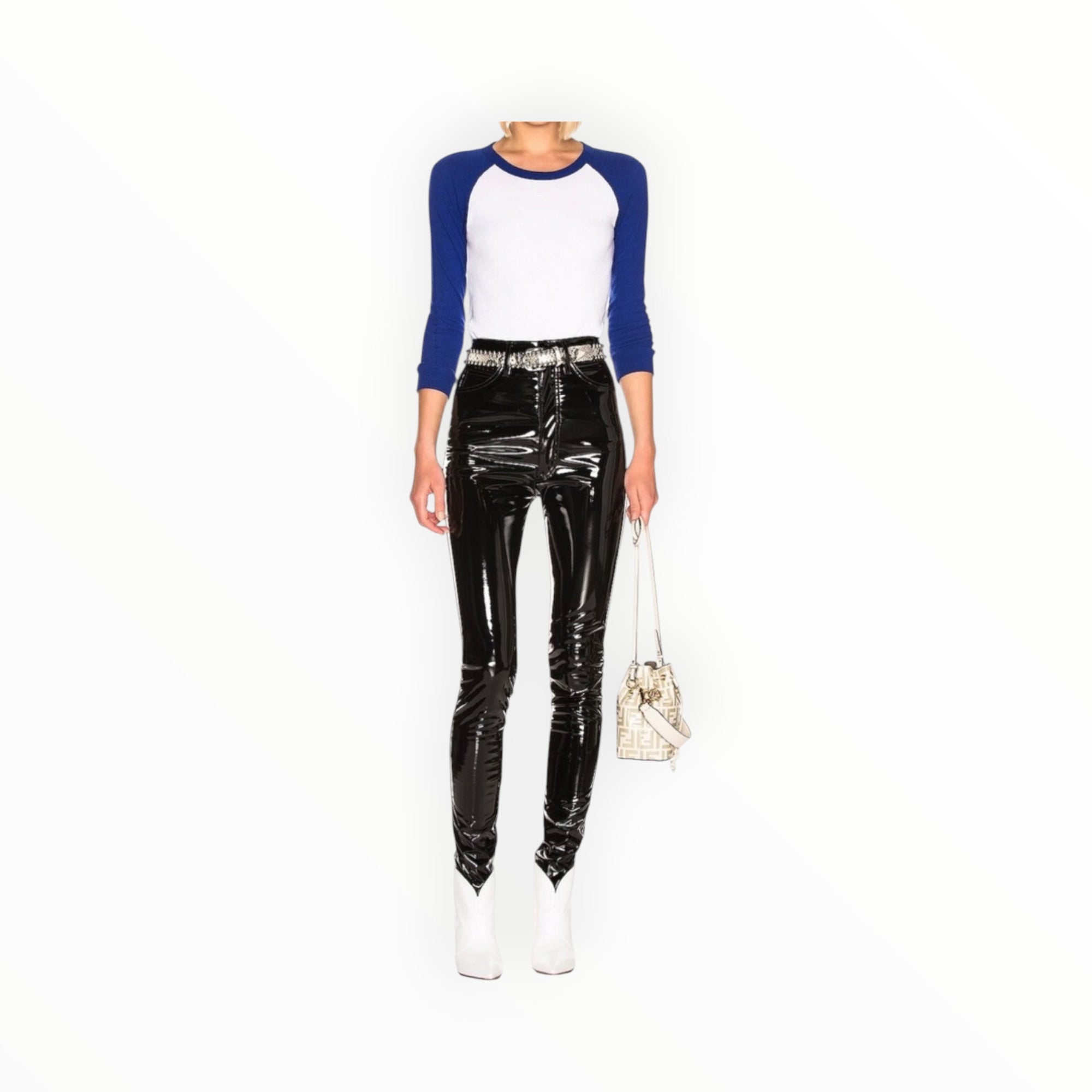 Enza Costa Baseball Tee - Blue/White