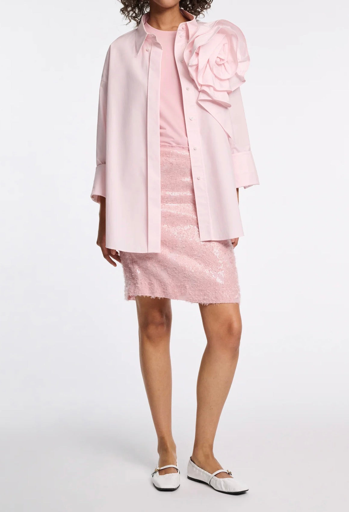 Dorothee Schumacher Sequin Statement Skirt - Milky Rose