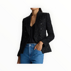 A.L.C. Chelsea Lurex Tweed Jacket - Black