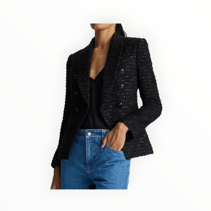 A.L.C. Chelsea Lurex Tweed Jacket - Black