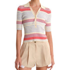 525 Calla Polo Top - Bright Multi Stripe