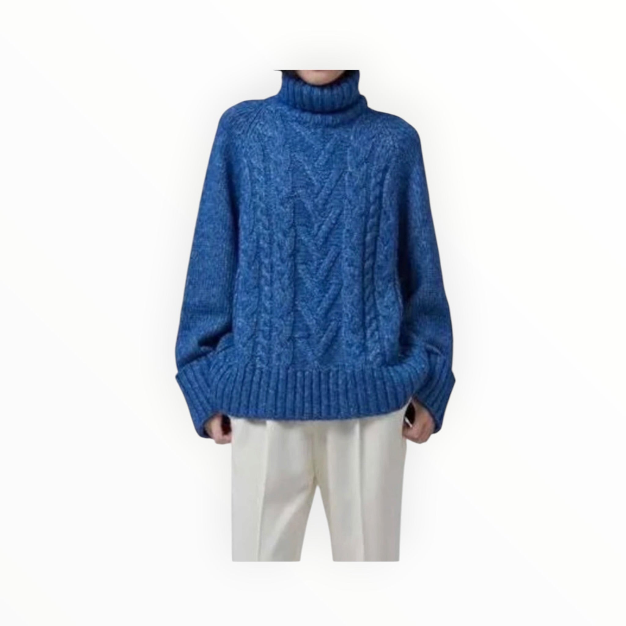 GANNI Chunky Cable Sweater - Blue