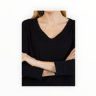 Elliott Lauren 3/4 Sleeve V-Neck Tee - Black