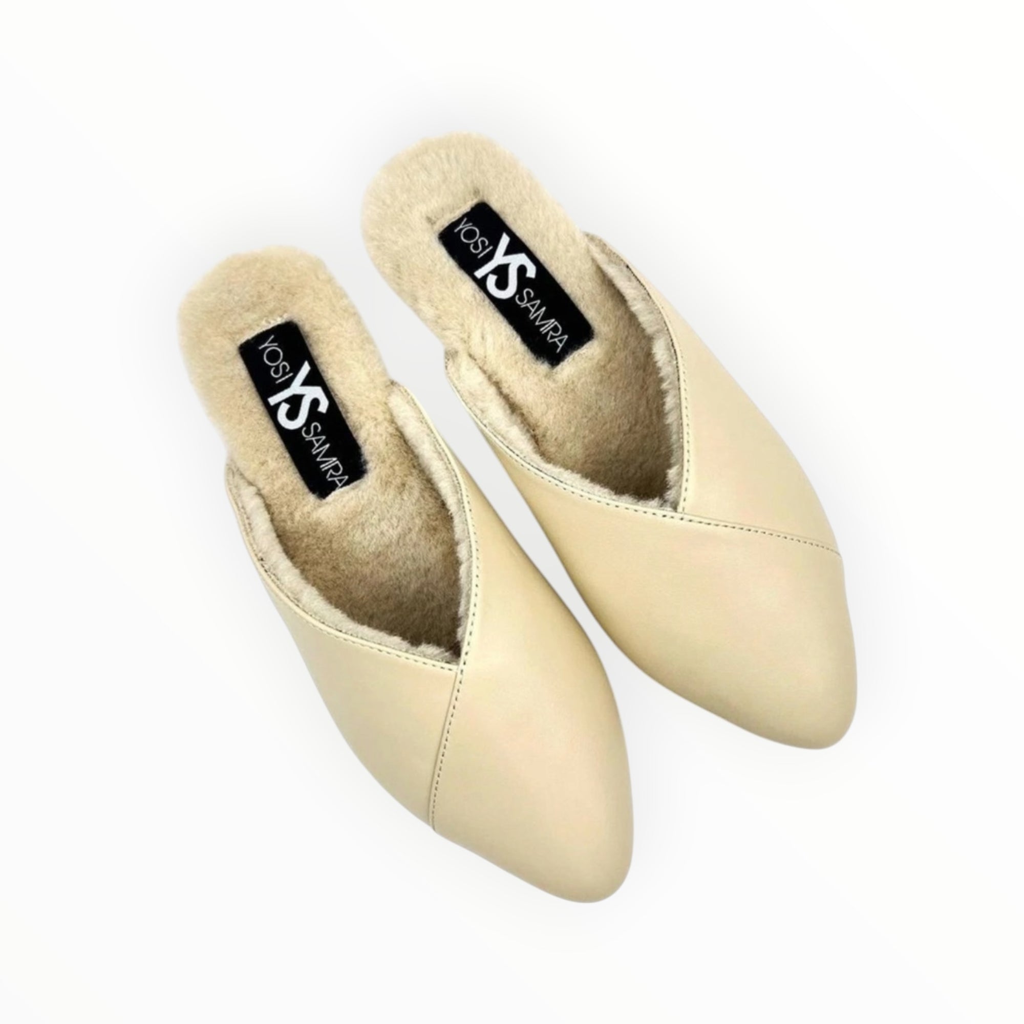 Yosi Samra Valentina Leather Slipper Mule - Nude