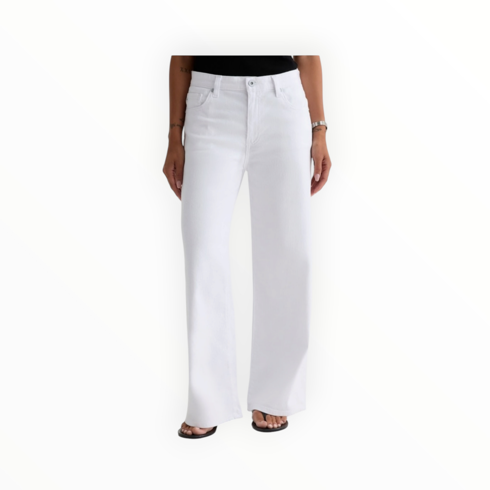 AG Jeans Saige Wide Leg Crop - Gallery White