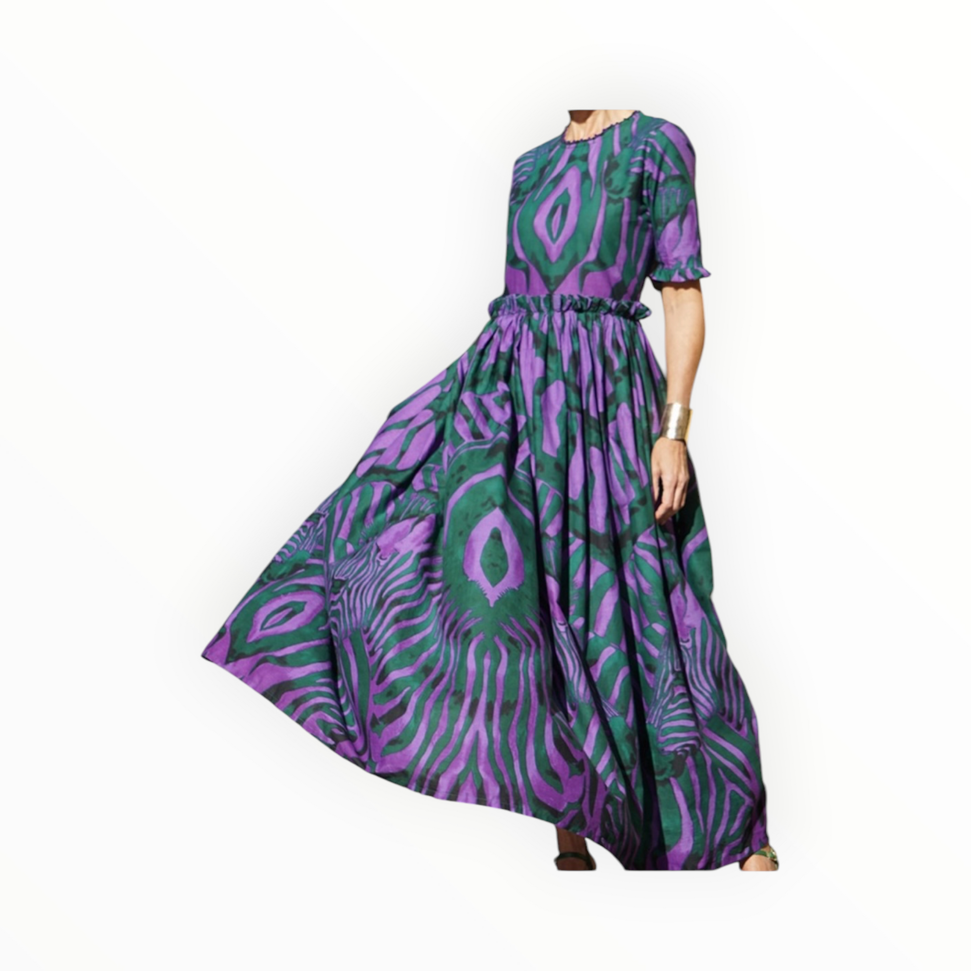 Connor & Blake Joy Dress - Crazy Zebra Green