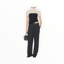 R13 Triple Pleat Crossover Trouser - Charcoal