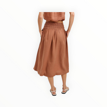 Bella Dahl Smocked Waist Gathered Skirt - Coastal Brown