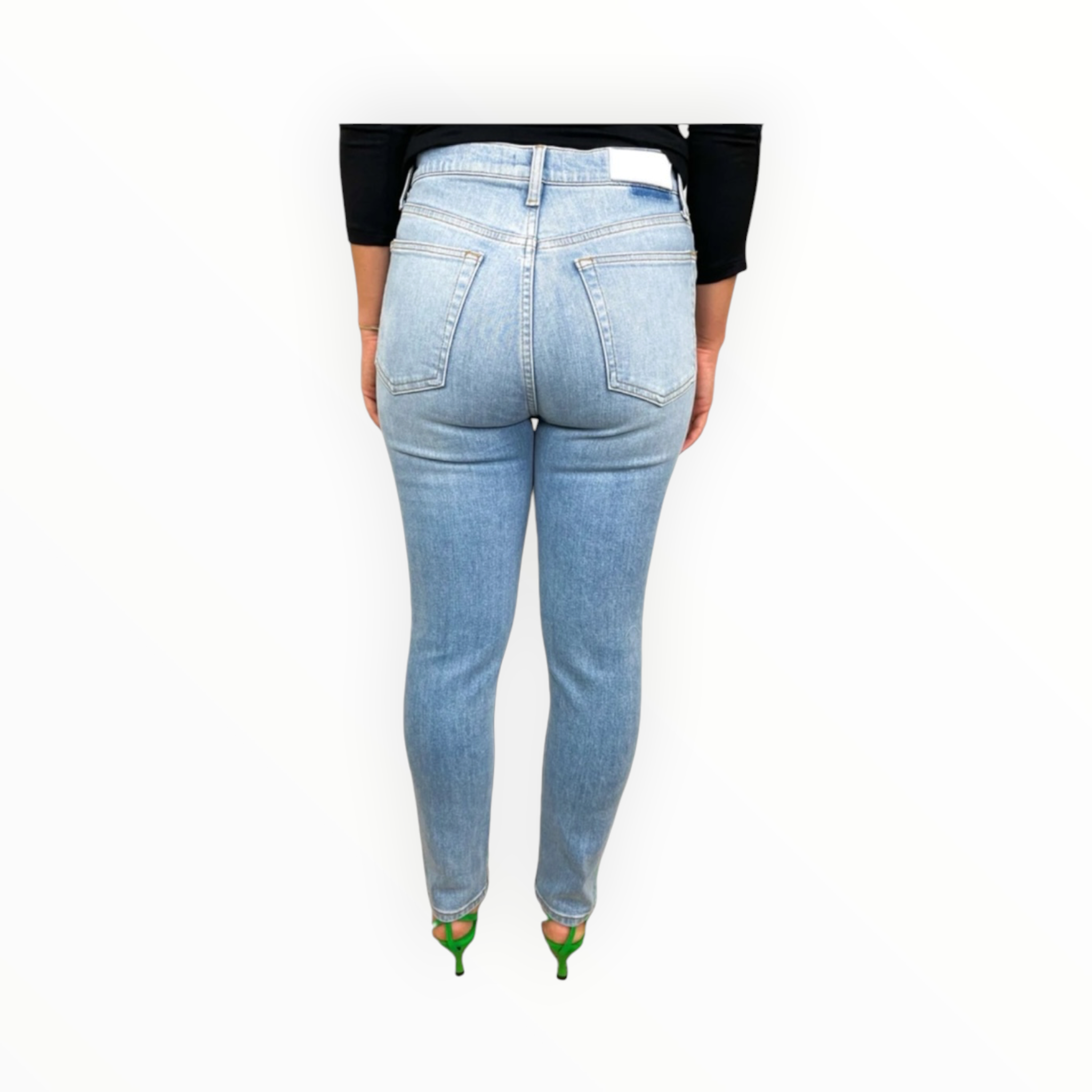 Re/Done 90s Ultra High Rise Ankle Crop - Costa Indigo