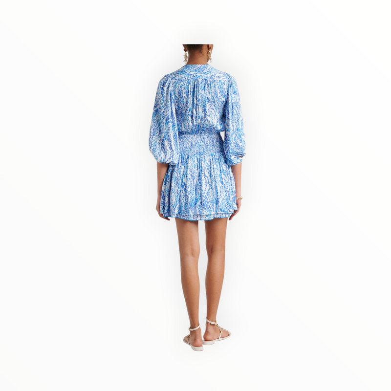Poupette St. Barth Colleen Dress - Blue Wavy Animalier