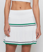 L'Etoile Sport Knife Pleat Knit Skirt - White