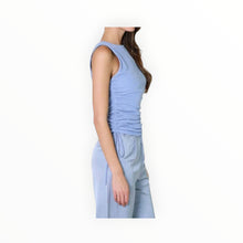 CRESCENT Valentina Ruched Top - Light Blue