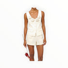 Adelyn Rae Hailey Linen Vest - White