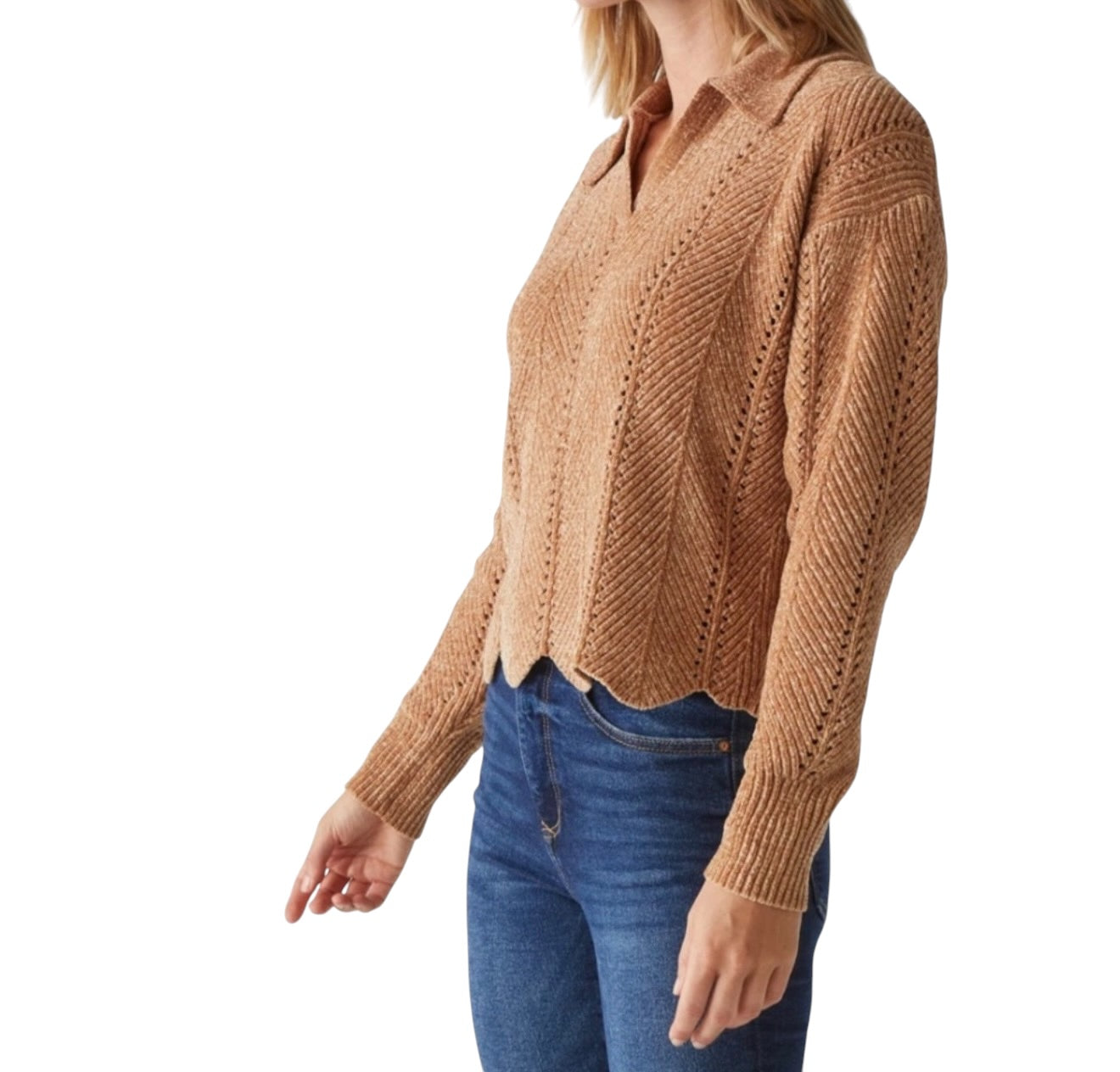 Michael Stars Famke Collared Sweater - Gold