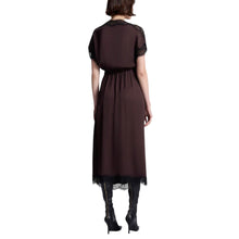 A.L.C. Luna Satin And Lace Midi Dress - Cocoa/Black
