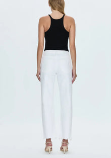 Pistola Lexi Mid Rise Bowed Straight Jean - Luxe Vintage White